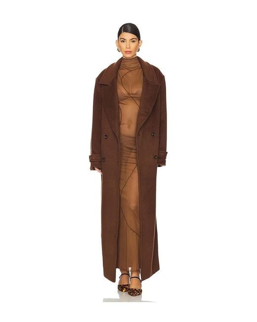 Camila Coelho Brown Agatha Double Breasted Coat