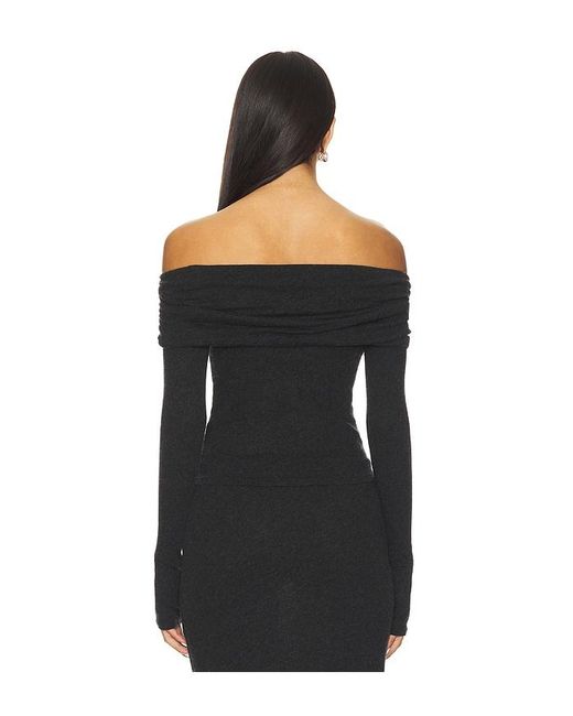 Enza Costa Black Off Shoulder Top