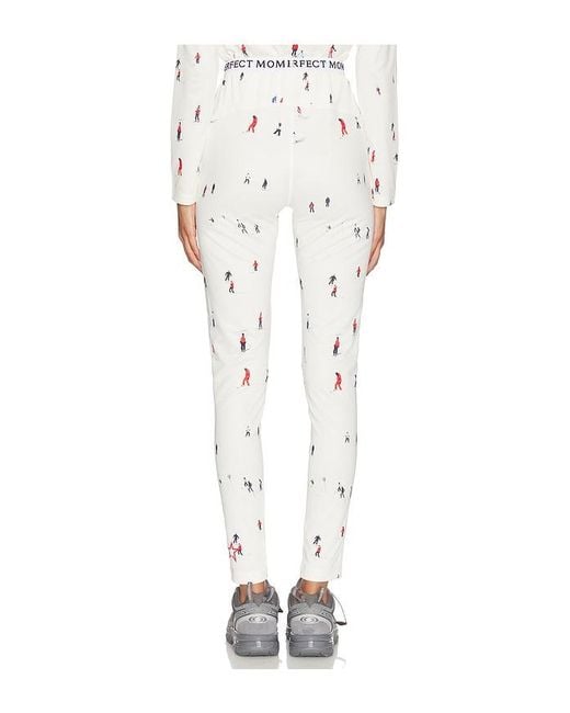 Perfect Moment White Printed Base Layer Legging