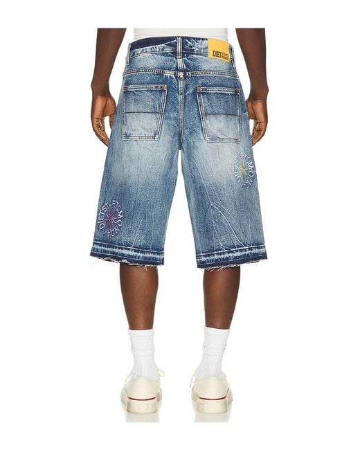 DIET STARTS MONDAY Blue Sol Denim Shorts for men