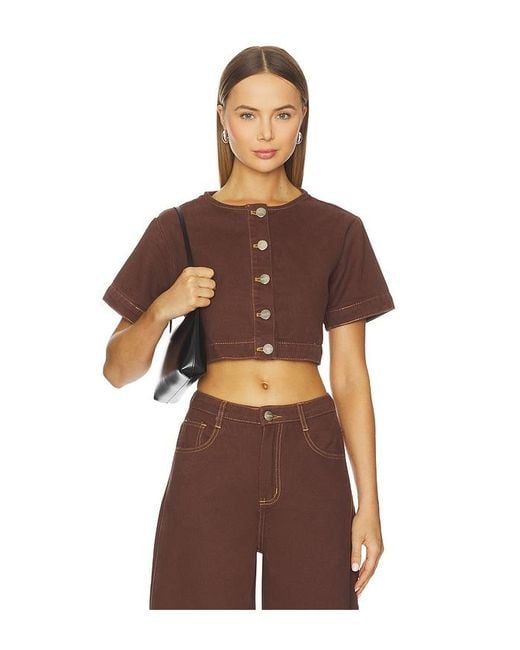 SNDY'S Brown Tilla Denim Top