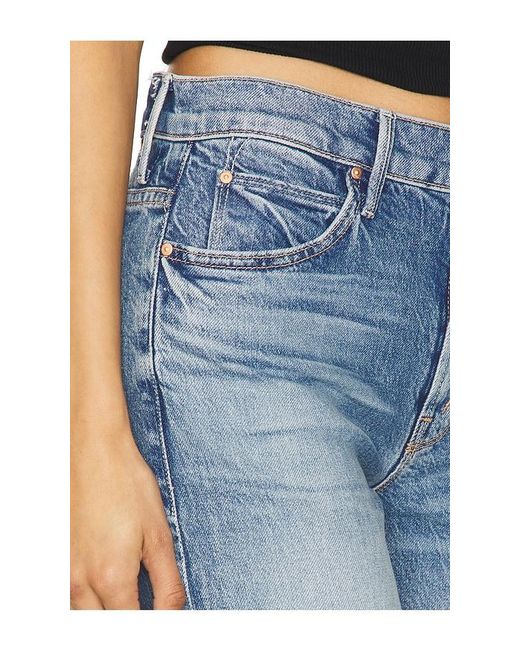 Mother Blue The Mid Rise Tunnel Vision Sneak Jeans