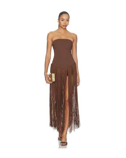superdown Brown Tea Fringe Romper