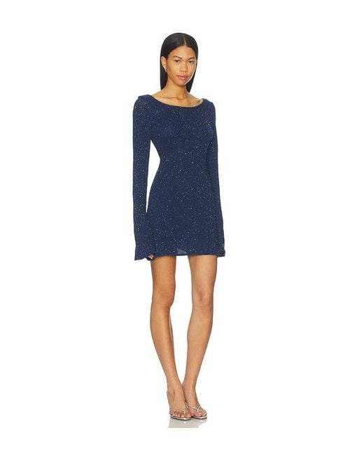 Asta Resort Blue Maya Longsleeve Mini Dress