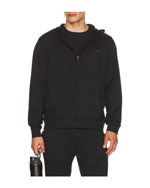 vuori Black Ponto Full Zip Hoodie for men