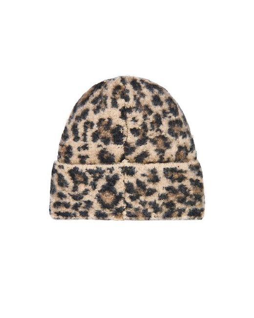 Hat Attack Black Beanie Leopard