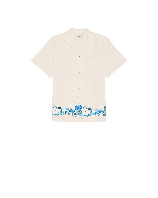 Bather White Pearl Lawn Linen Camp Shirt for men