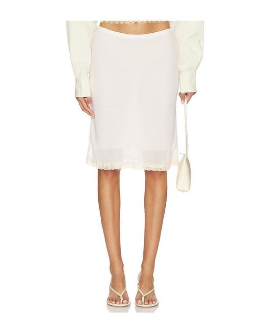 Lioness White Shoreline Midi Skirt