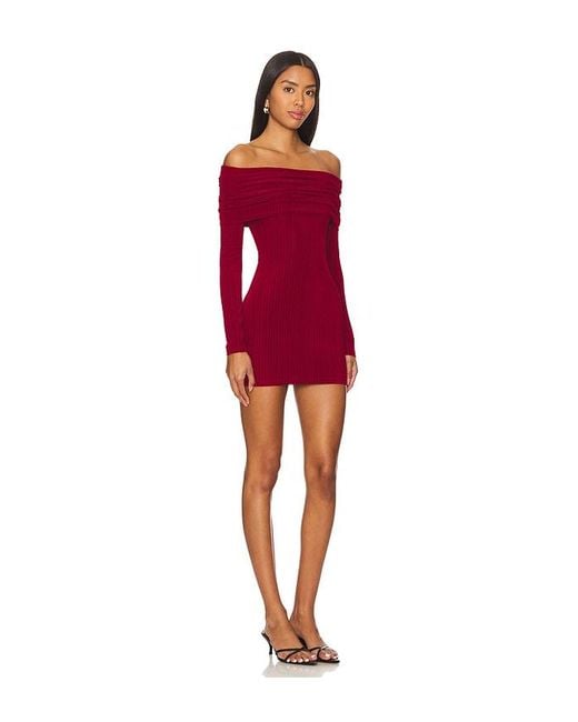 superdown Off-Shoulder Textured Mini Dress