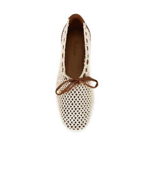 Madewell White Sage Fishnet Ballet Flat