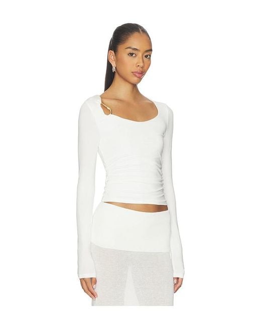 SNDY'S White Ashley Scoop Neck Top