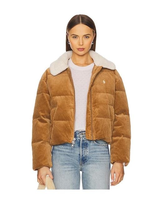Polo Ralph Lauren Blue Quilted Corduroy Down Jacket