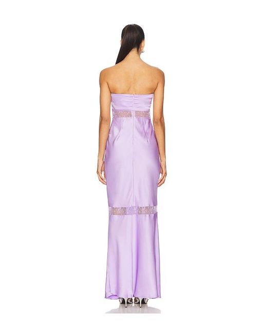 Runaway the Label Purple Melrose Strapless Maxi Dress