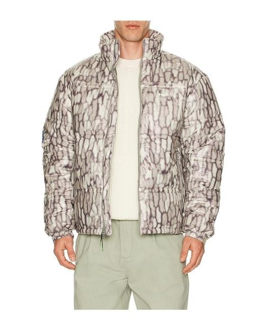 Huf Multicolor 89 Warped Camo Tyvek Puffer Jacket for men