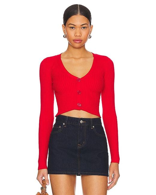 superdown Red Nichole Cropped Sweater