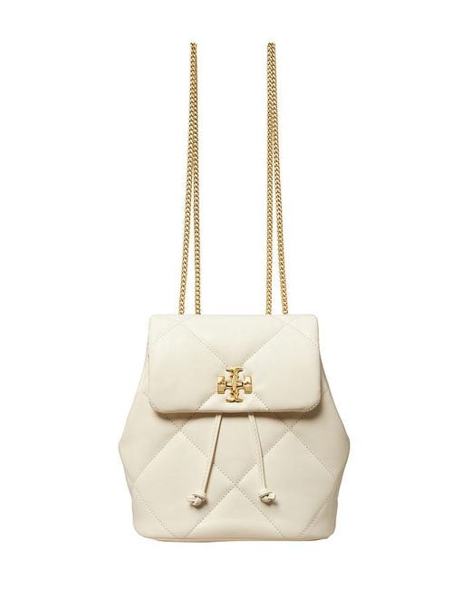 Tory Burch Kira Diamond Quilt スモールバックパック Natural