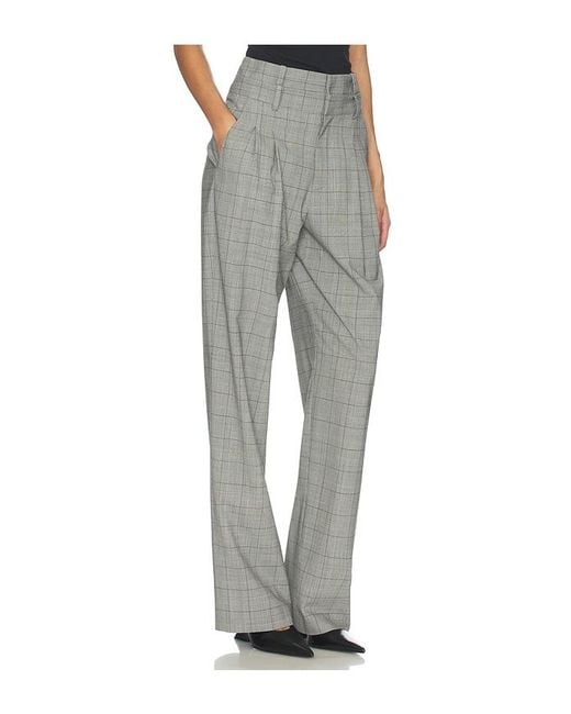 Monse Gray Double Waistband Tailored Wide Leg Pant