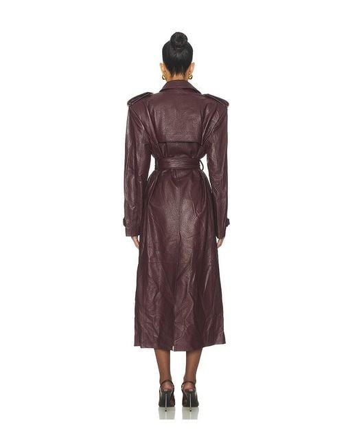 AEXAE Red X Revolve Leather Suede Trench Coat