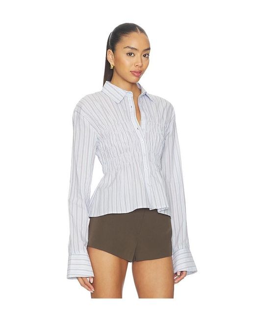 ALL THE WAYS White Annie Button Up Top