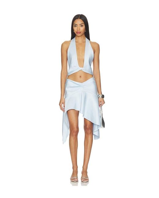 Lioness Blue Gloss Midi Skirt