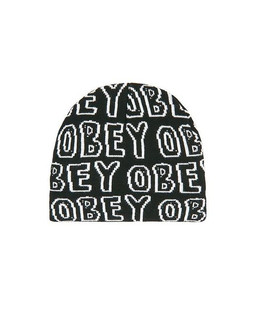 Obey Black Common Beanie for men