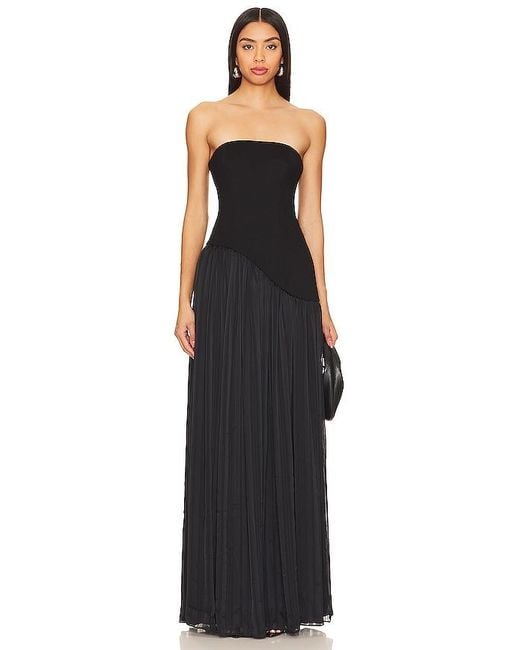 Lovers + Friends Black Alice Strapless Gown