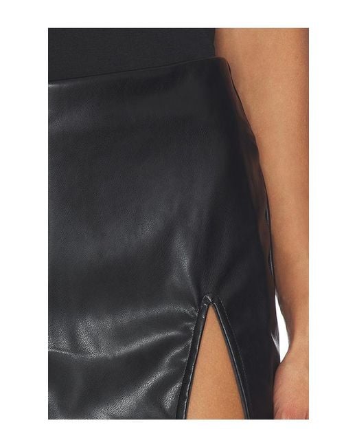 superdown Black Miley Faux Leather Skort