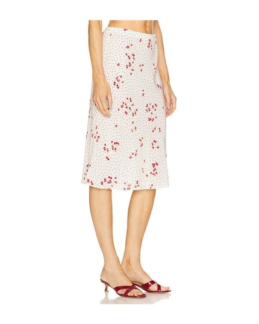 L'academie Red 'Academie Hallie Midi Skirt