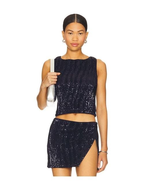 Lovers + Friends Blue Selma Top