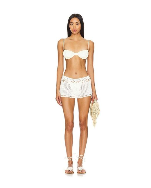 superdown White Julianna Crochet Short