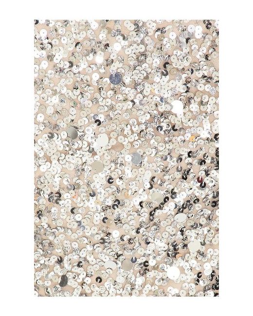 Lovers + Friends White Crystal Sequin Cropped Top