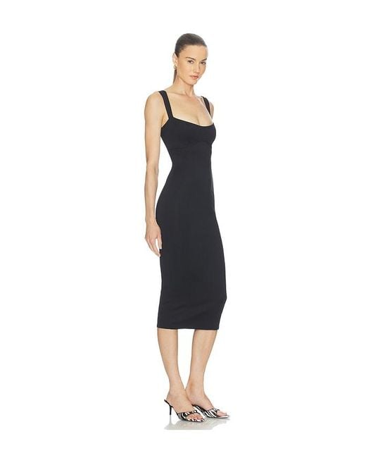 GOOD AMERICAN Blue Sculpting Sweetheart Midi Dress