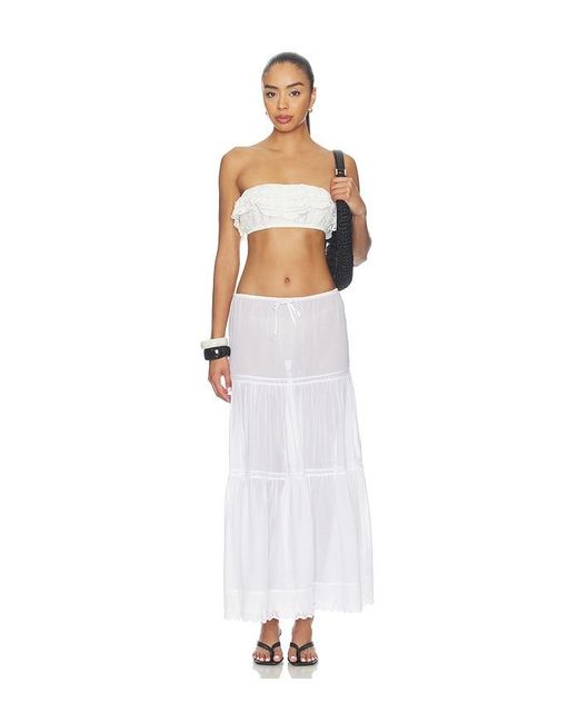 Free People White Flirty Frill Bandeau