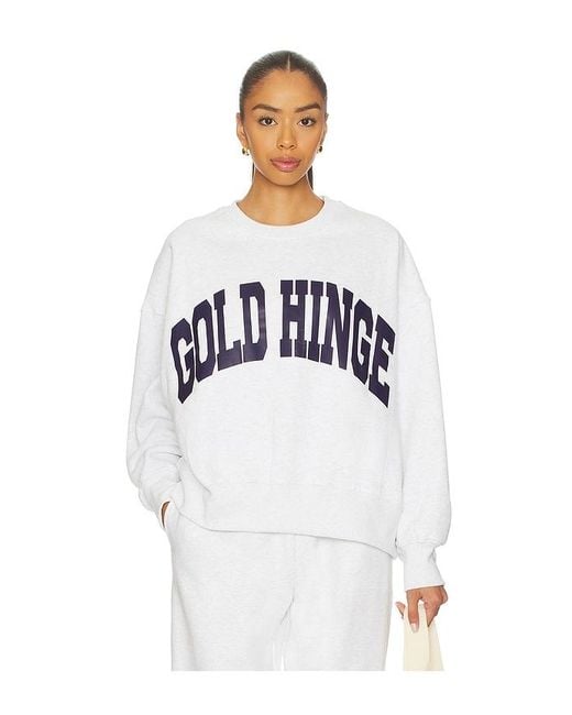 Gold Hinge White Wide Arm Sweatshirt
