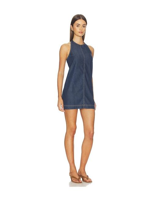 GOOD AMERICAN Blue Denim Halter Shift Dress