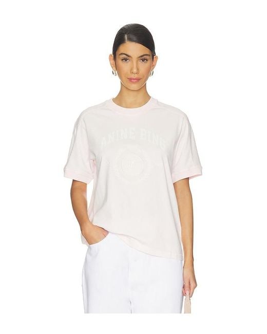 Anine Bing White Walker Collegiate Tee