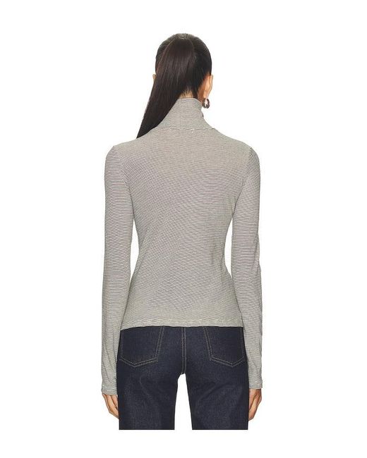 PERFECTWHITETEE Blue Cindy Stripe Jersey Turtleneck