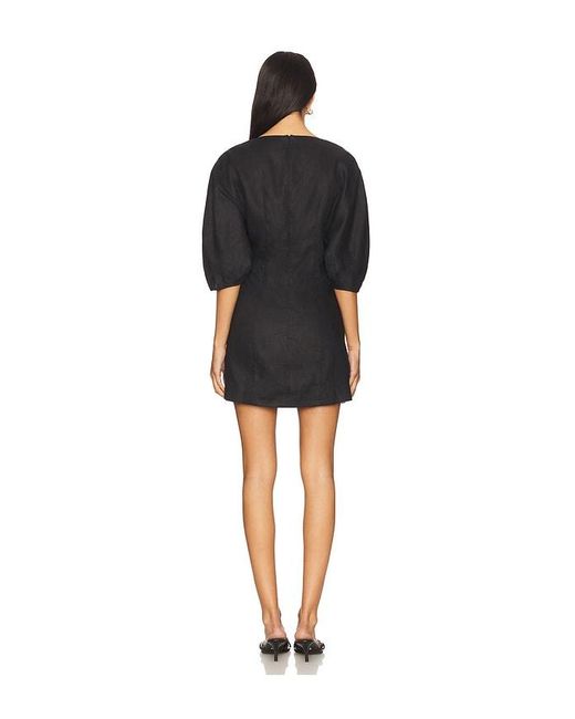 Camila Coelho Black Lino Mini Dress