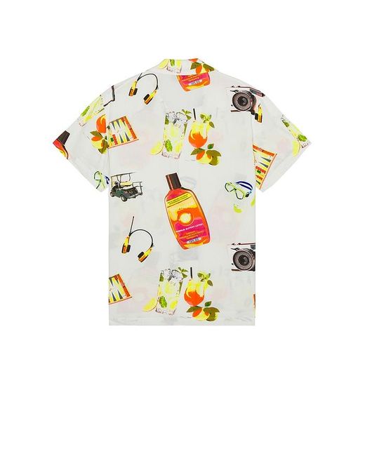 Coney Island Picnic White Rayon Camp Shirt for men