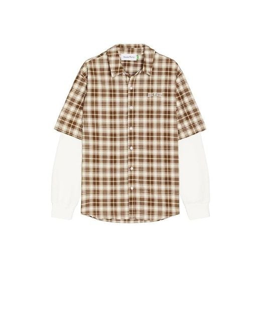House Of Sunny White Double Layered Button Down Shirt for men