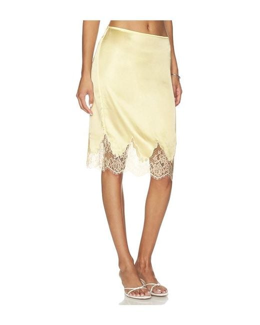L'academie Yellow 'Academie Geneia Midi Skirt