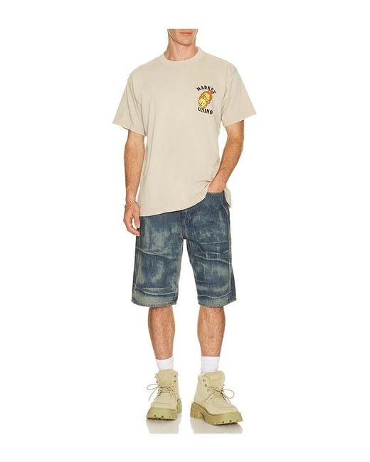 Market Blue Flaming Dice T-Shirt for men