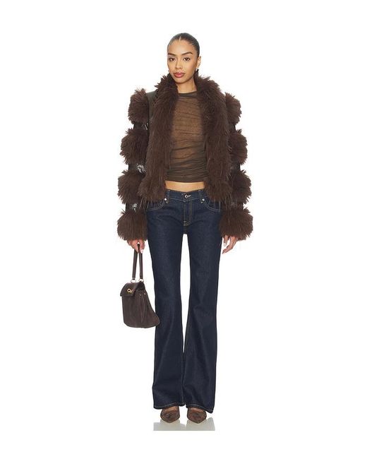 CULTNAKED Brown Faux Fur Caterpillar Coat