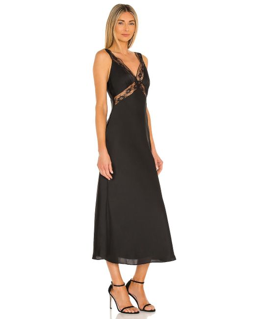 MAJORELLE Cami Midi Dress in Black | Lyst