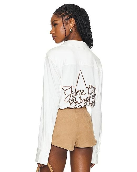 Urban Outfitters White J'adore Cowboys Bedshirt