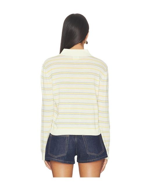 Leset White James Stripe Polo