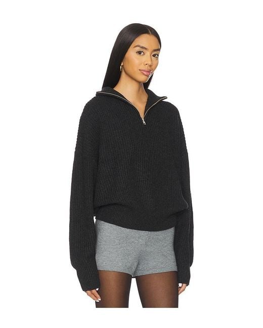 Lovers + Friends Black Shivani Zip Sweater