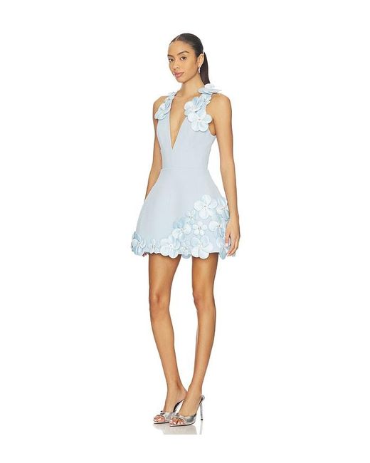 Bronx and Banco White Estelle Floral V-Neck Mini Dress