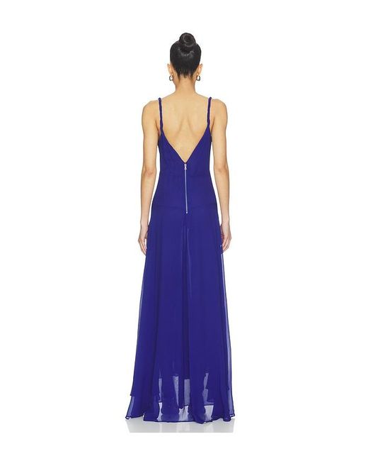 Alice + Olivia Purple Sarika Twist Strap Hi Low Seamed Slip Dress