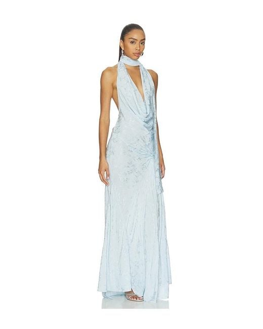Anna October White Kelly Halter Maxi Dress